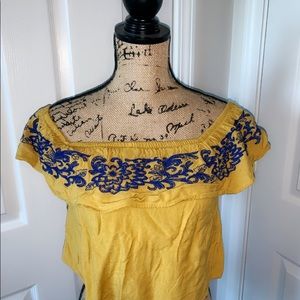 Yellow off-shoulder top